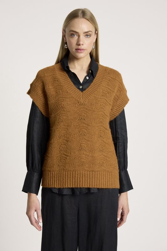 ORIN KNIT VEST - CARAMEL