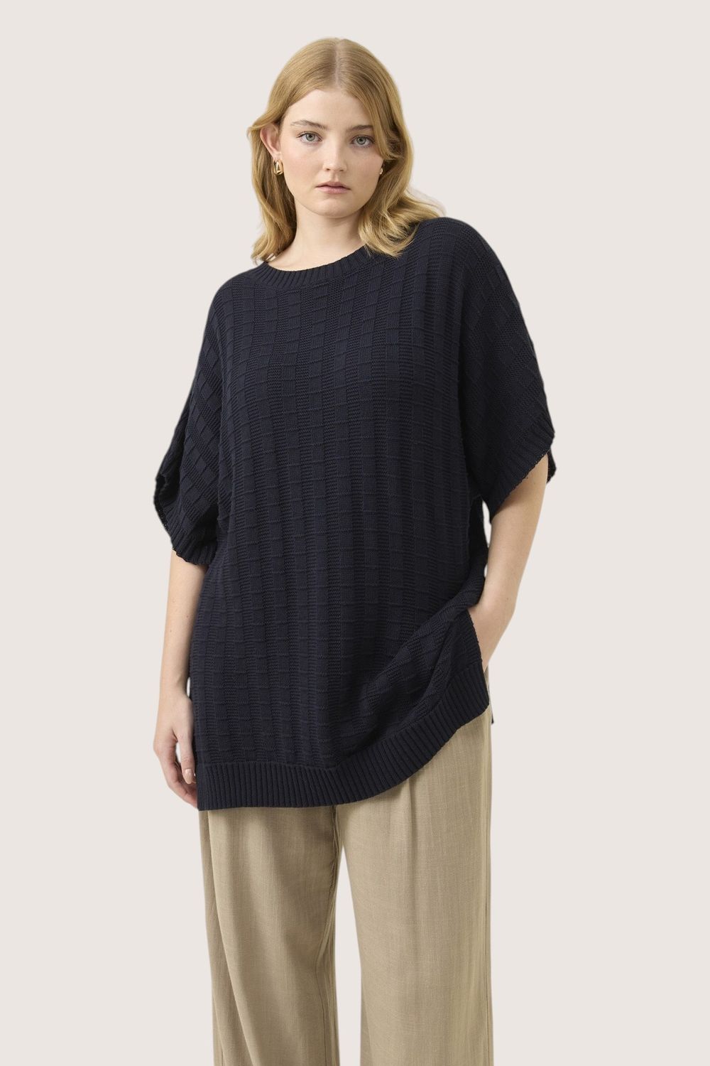 SADIE KNIT TOP - NAVY