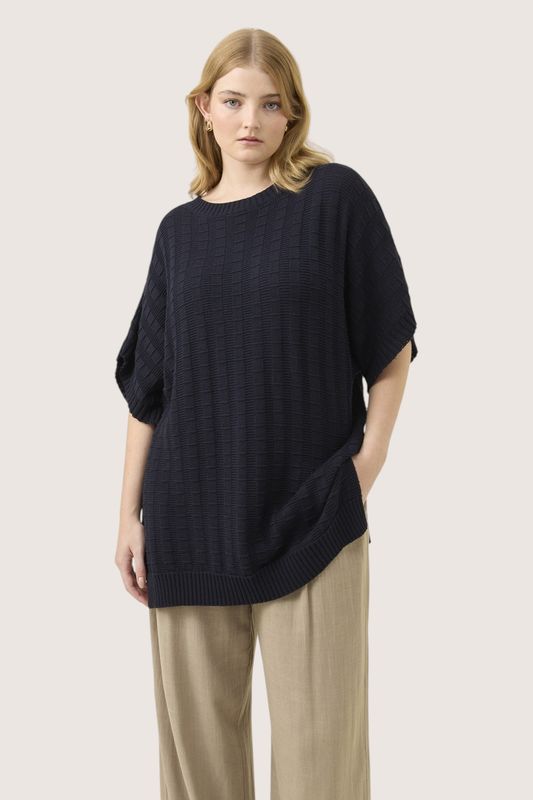 SADIE KNIT TOP - NAVY