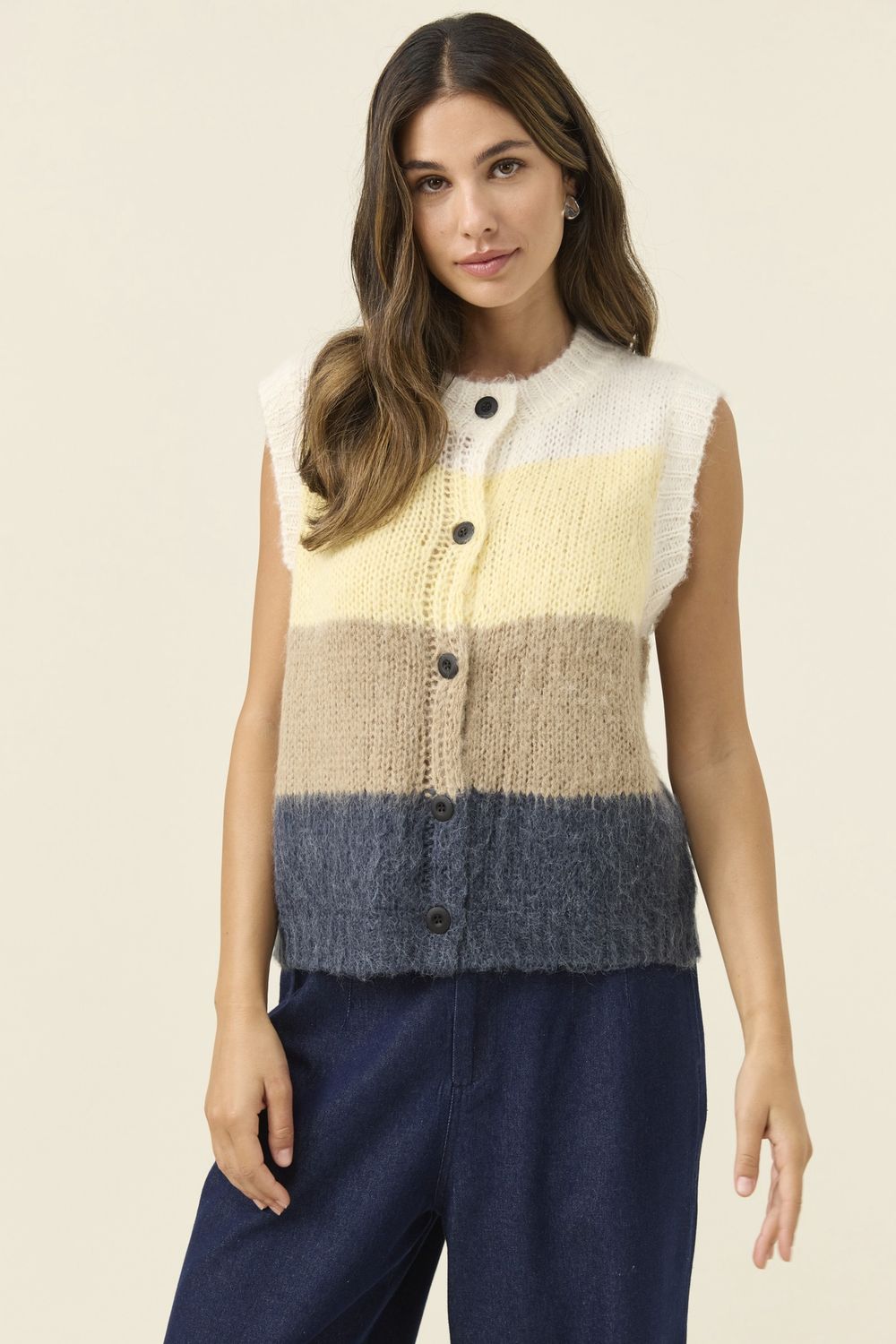 PALLAS STRIPE VEST - BUTTER