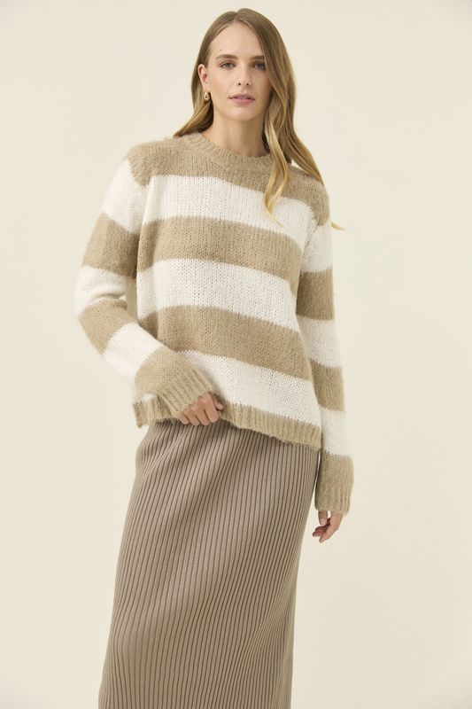 PALLAS STRIPE JUMPER - STONE