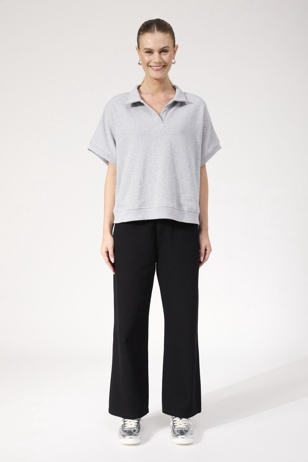 BOSTON CROP SWEAT - GREY