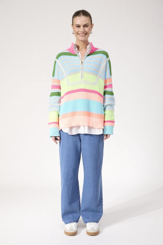 ALASKA STRIPE JUMPER - NEON