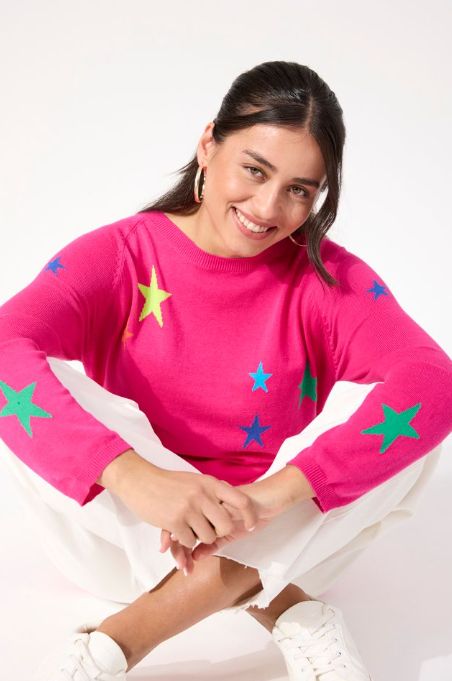 VERMONT STAR CREW JUMPER - PINK