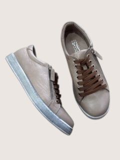 TOKEN LEATHER SNEAKER - DRK STONE