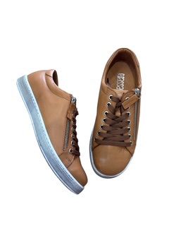 TOKEN LEATHER SNEAKER - COGNAC