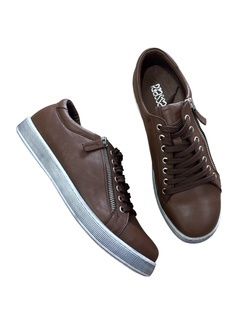 TOKEN LEATHER SNEAKER - DRK BRWN