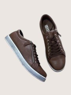 TOKEN LEATHER SNEAKER - DRK BRWN