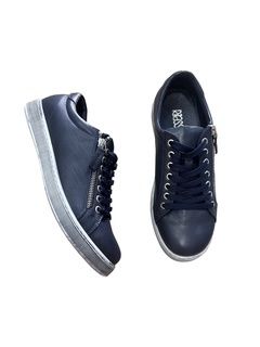 TOKEN LEATHER SNEAKER - NAVY