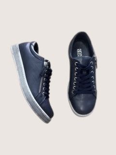 TOKEN LEATHER SNEAKER - NAVY