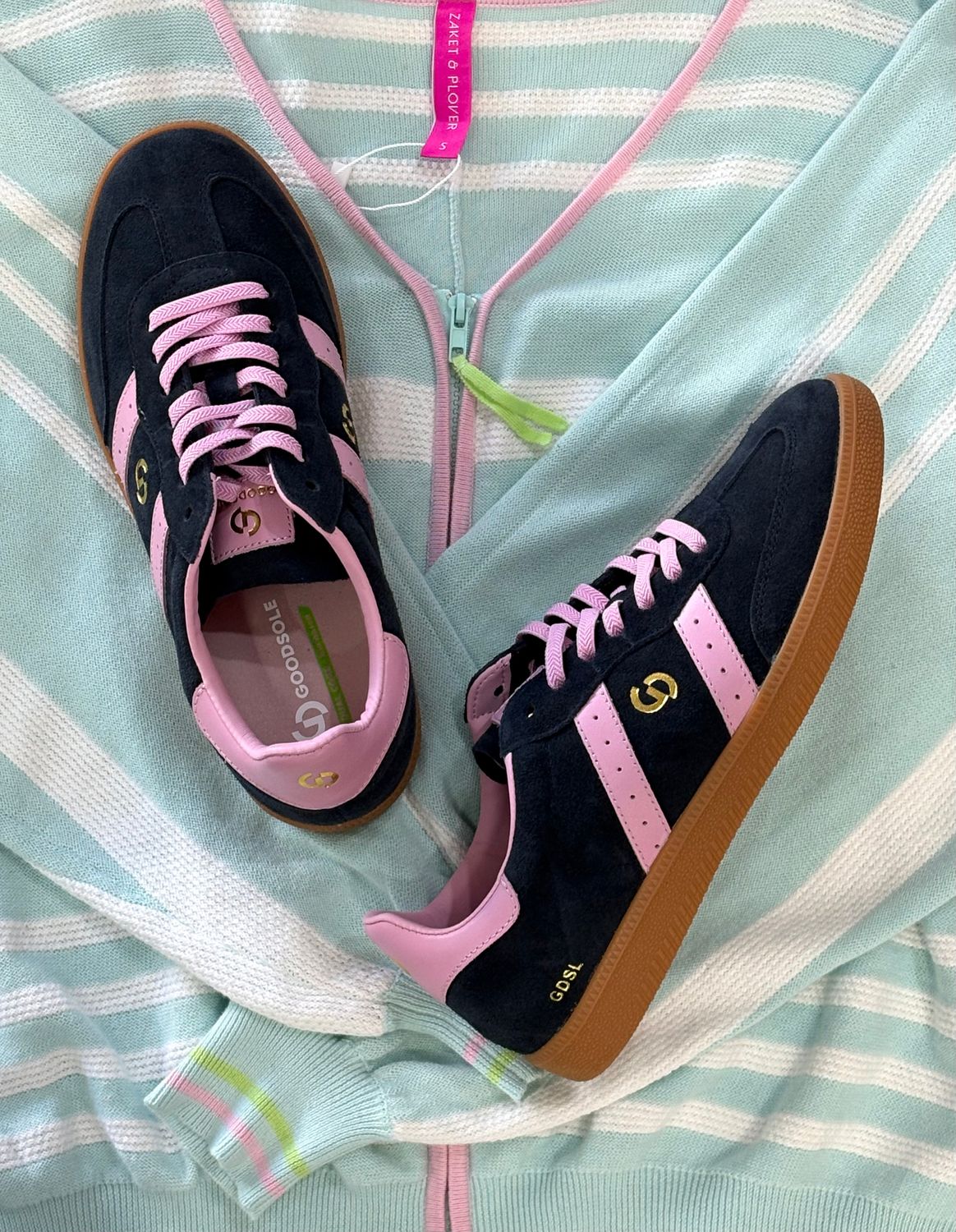 ELEANOR PARALLEL SNEAKER - PINK/NAVY