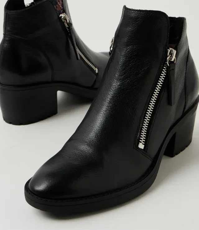 LETTICE LEATHER BOOT - BLK/BLK