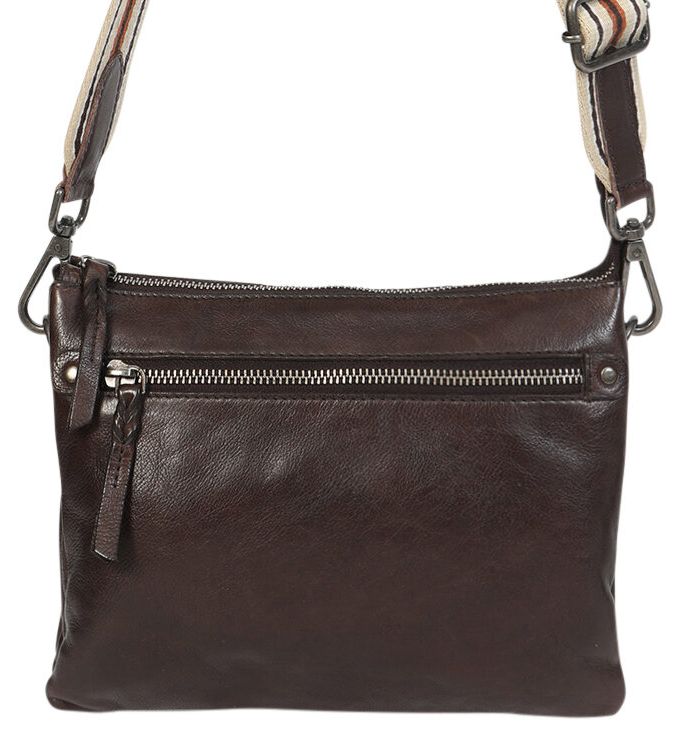 HAZEL LEATHER CROSS BODY - BROWN