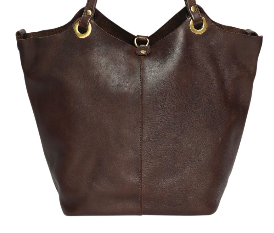 MAPLE LEATHER SHOULDER BAG - BROWN