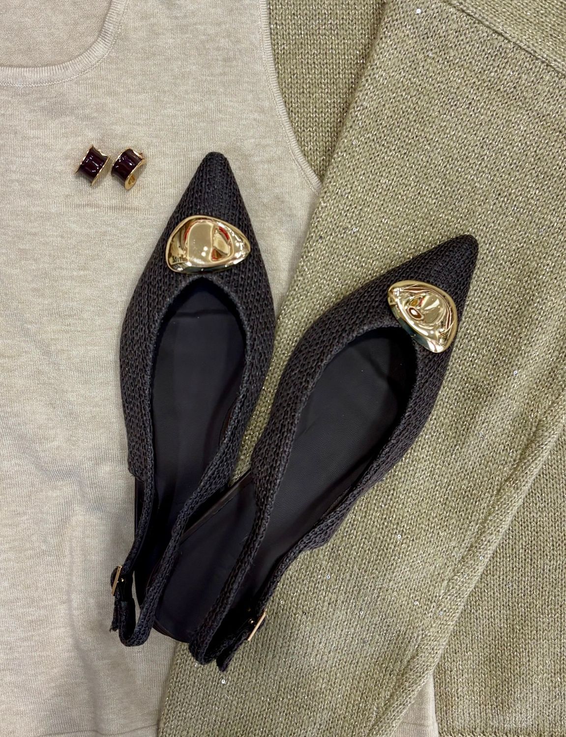 MARCELLO RAFFIA FLATS - CHOCOLATE