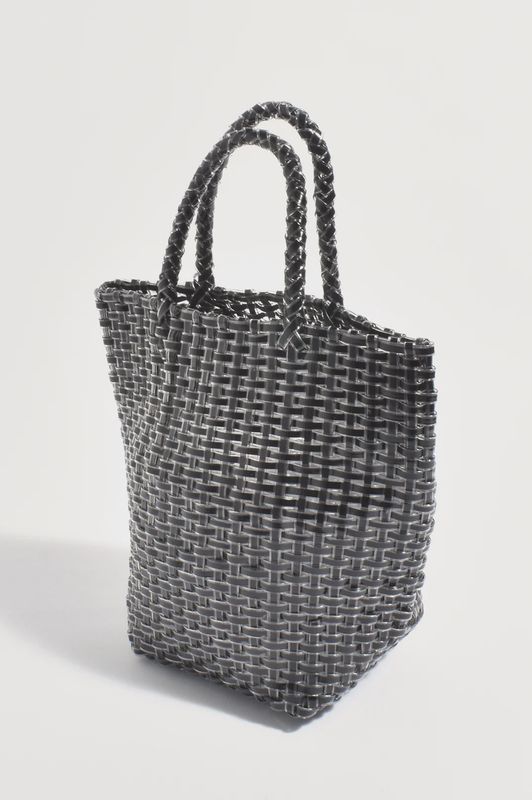 EMERY METALLIC WEAVE MINI BASKET - BLACK
