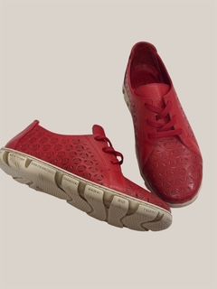 NIXIE LEATHER SNEAKERS - RED