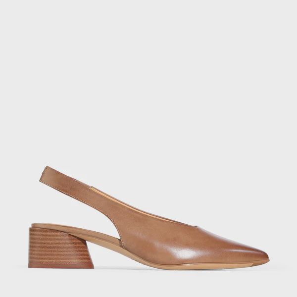 HATTI LEATHER HEELS - PECAN