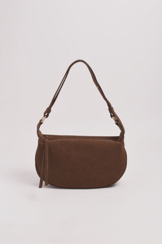 NOAH MINI FAUX SUEDE HANDBAG - CHOCLATE