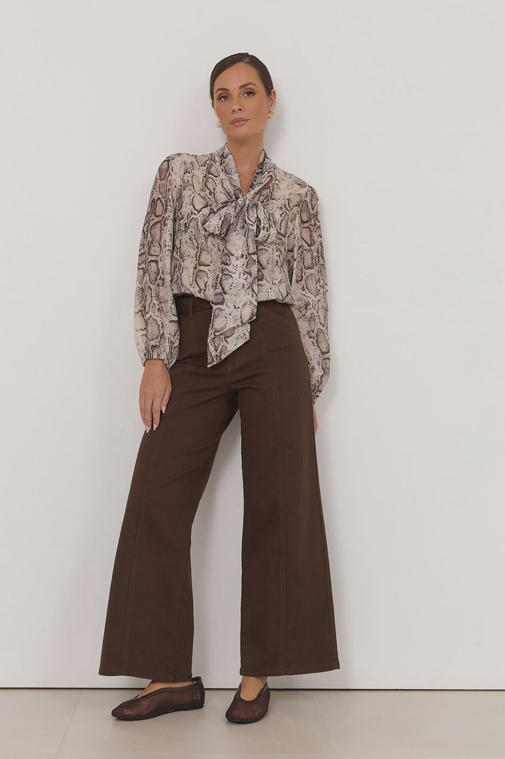 ADELE WIDE LEG JEAN - CHOC
