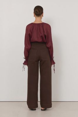 LUCY PATCH POCKET PANT - CHOC