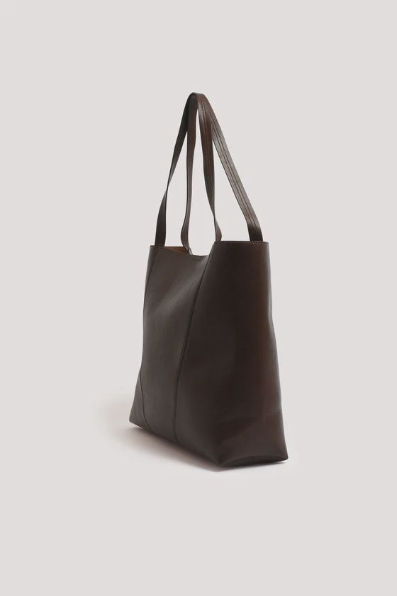 QUINN PANELLED TOTE - CHOC