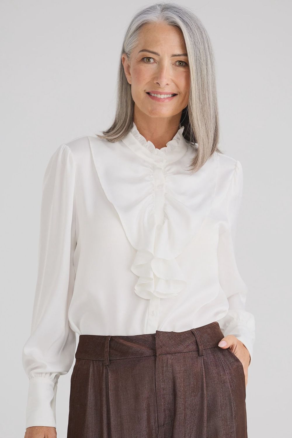 JAZZY RUFFLE BLOUSE - WHT