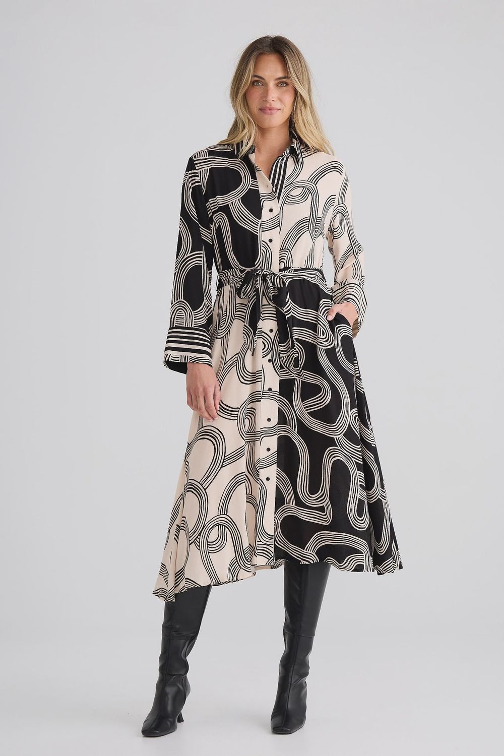 LUCY MIDI DRESS - INK
