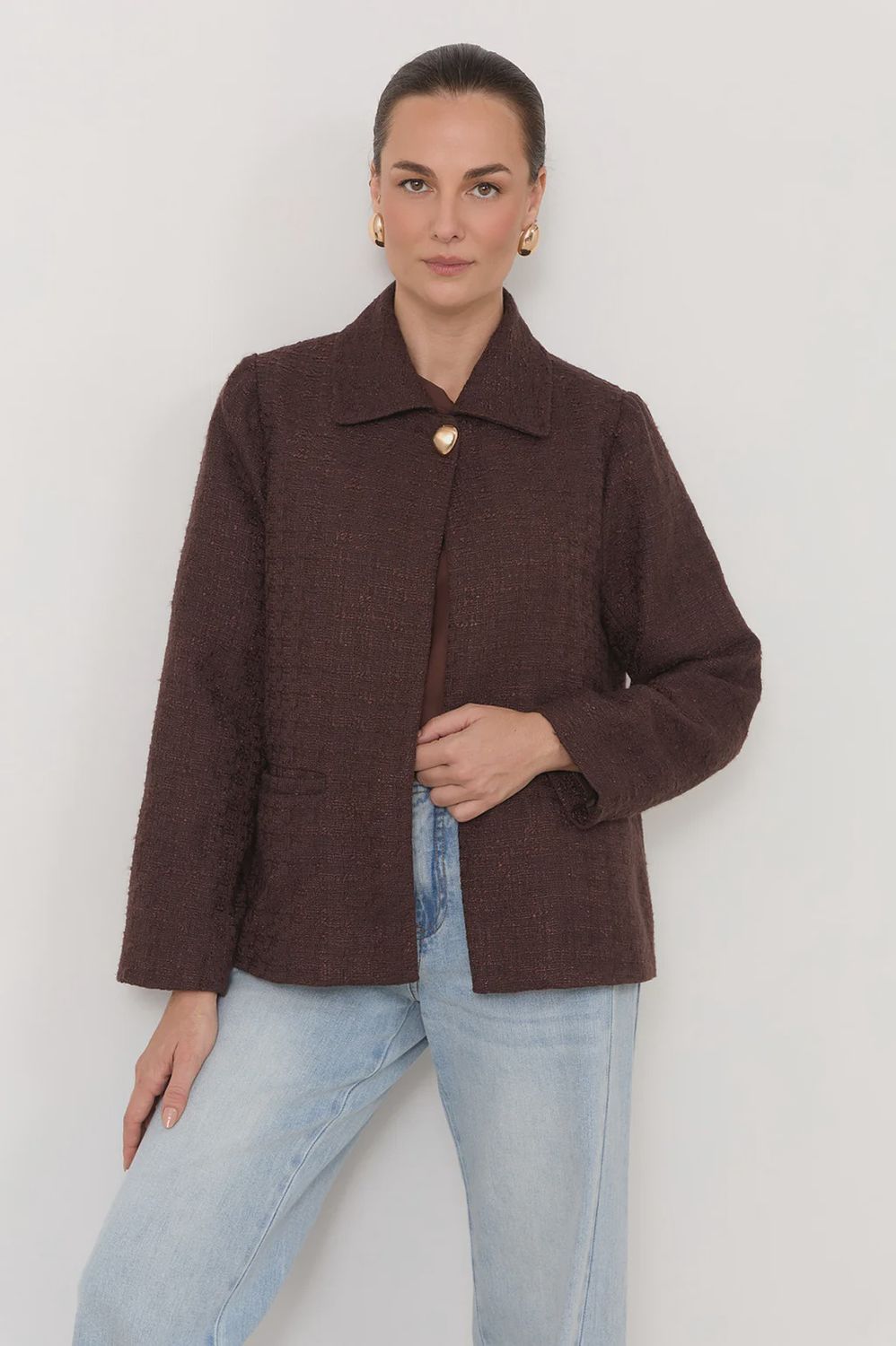 JONNI BOUCLE JACKET - CHOC