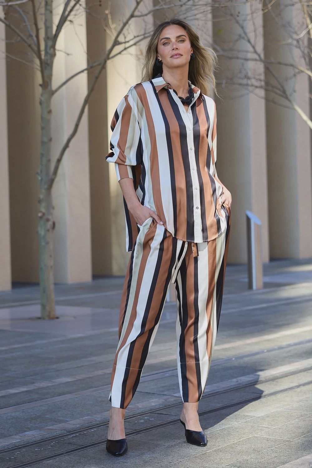 ASTRID LONG SLEEVE BLOUSE - STRIPE