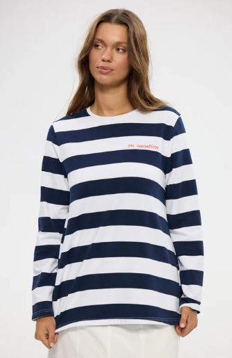 ROAM TEE - NAVY STRIPE