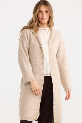 LONGLINE KNIT CARDI - OAT