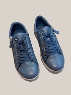 TOKEN LEATHER SNEAKER - BLUE