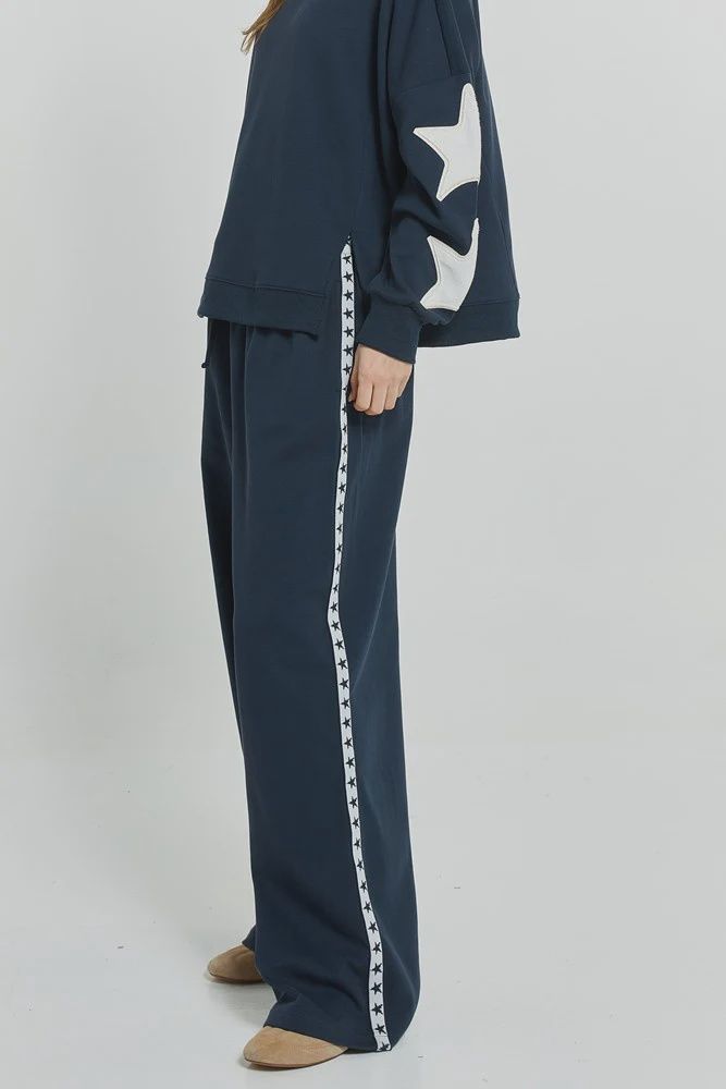 SASKIA STAR TRACKPANT - NAVY