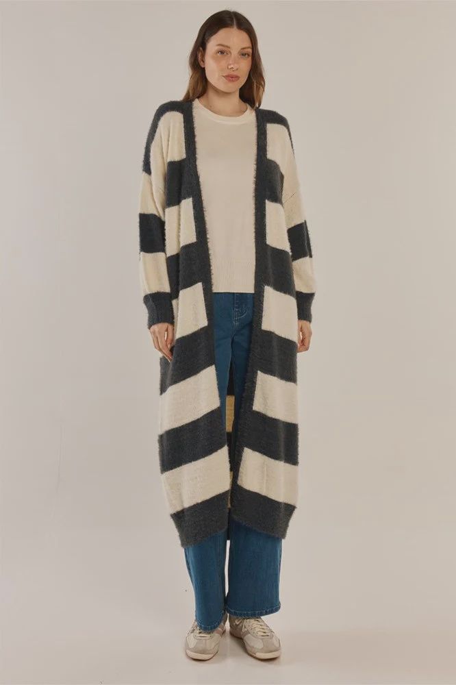 FRANCA LONG KNIT CARDIGAN - NAVY