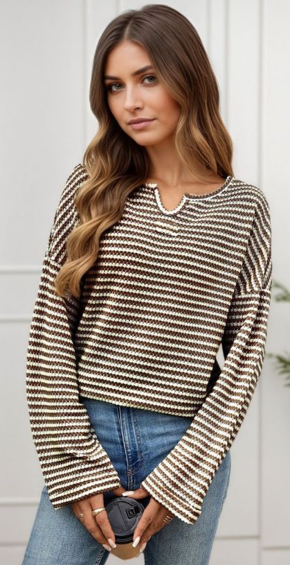 ISLA WAFFLE KNIT - CHOC
