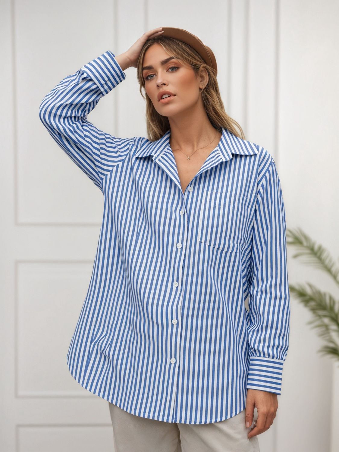 AMELIA LONG SLEEVE TOP - BLUE