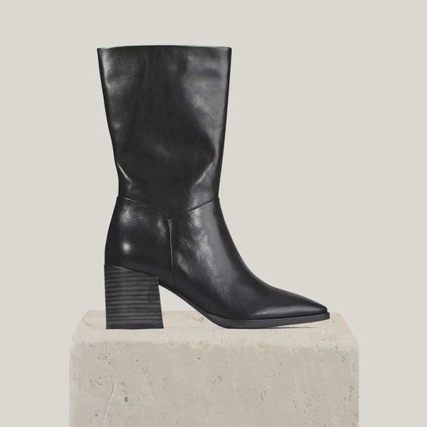 KEOMI LEATHER BOOT - BLACK