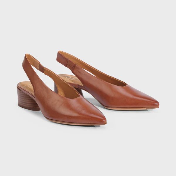 HATTI LEATHER HEEL - BRANDY