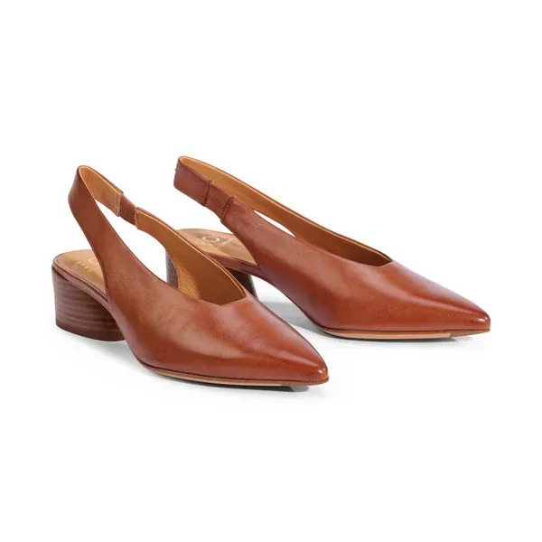 HATTI LEATHER HEEL - BRANDY
