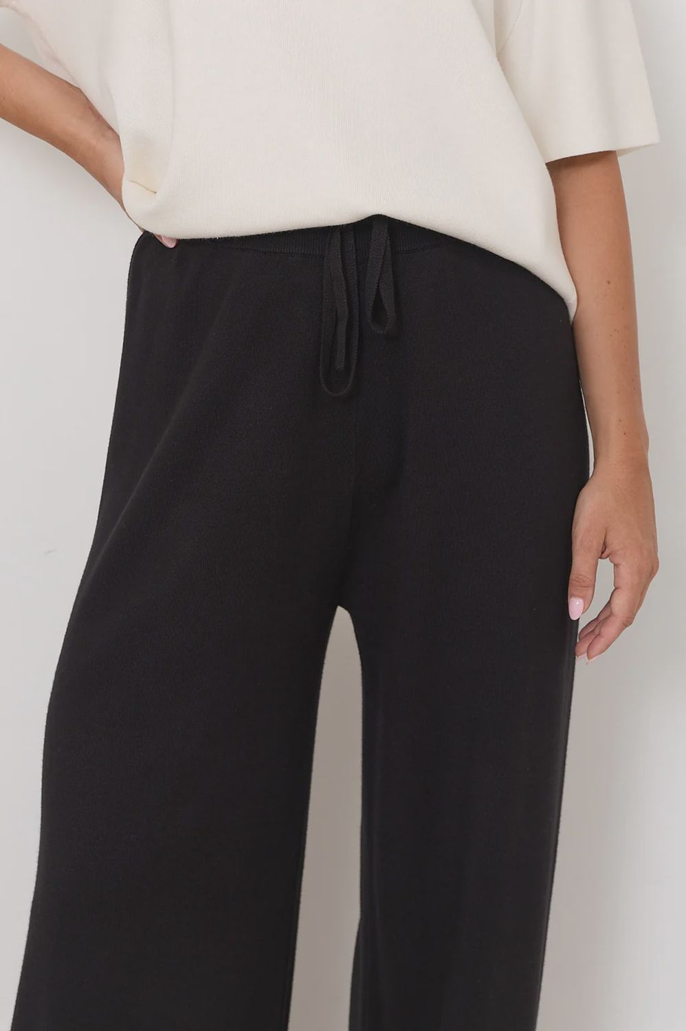 TERRY KNIT PANT - BLACK