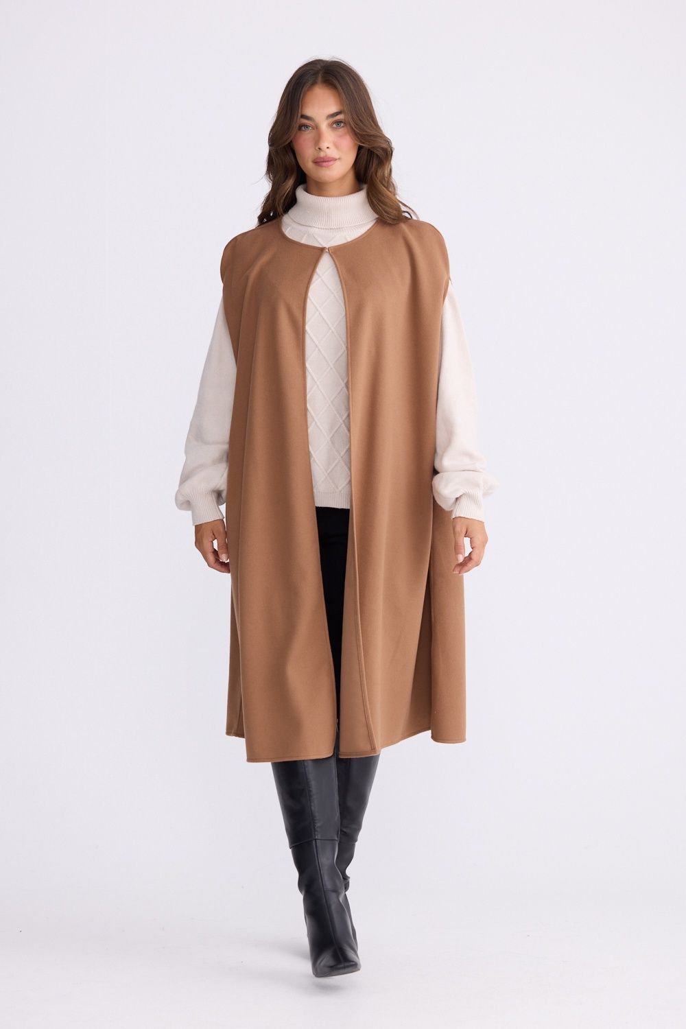 TRINI CAPE - CAMEL ONE SIZE