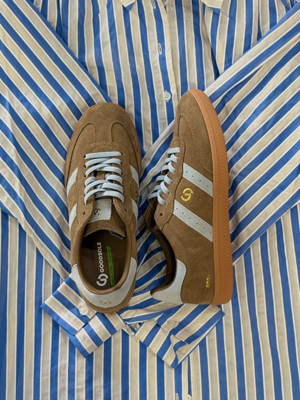 ELEANOR PARALLER SNEAKER - BROWN/BLUE
