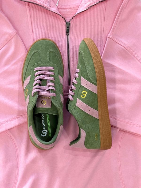 ELEANOR PARALLEL SNEAKER - SAGE/PINK