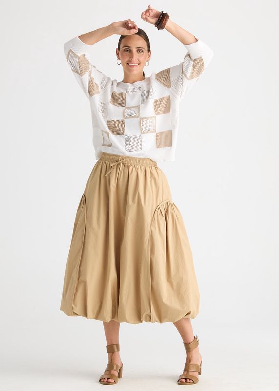 BALLOON MAXI SKIRT - PEANUT