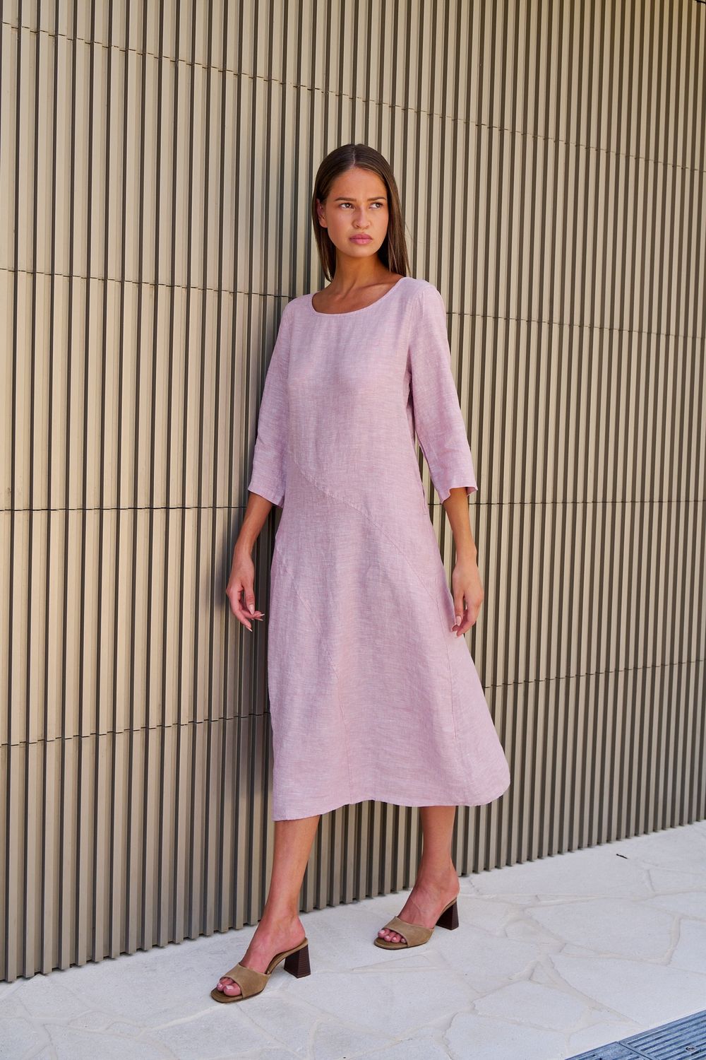 HARPER LINEN DRESS - RADISH