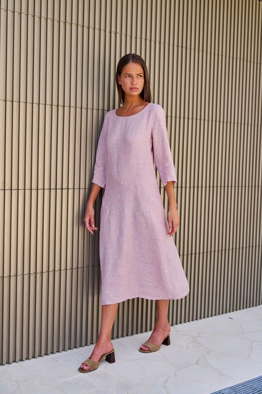 HARPER LINEN DRESS - RADISH