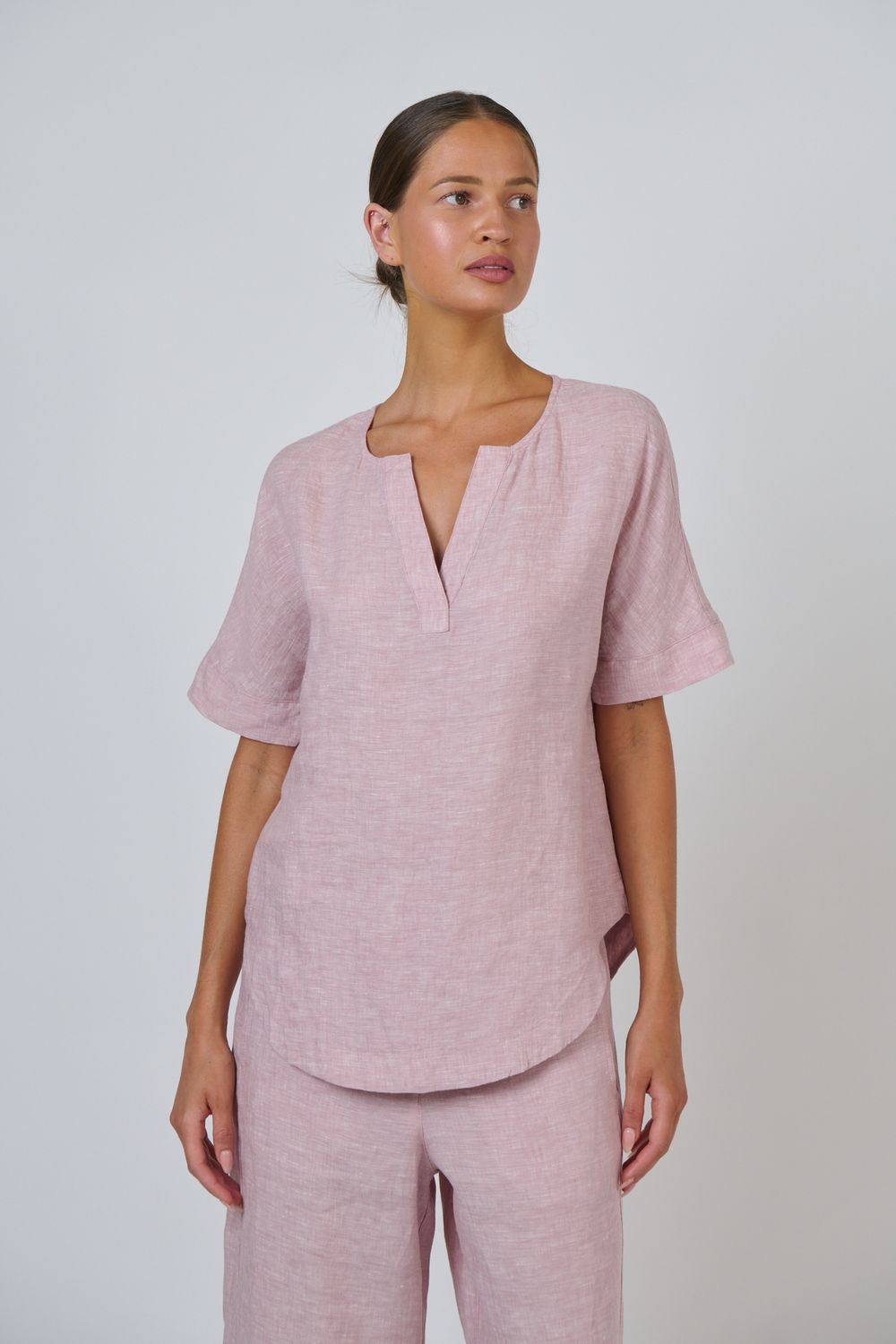 MAE LINEN BLOUSE - RADISH