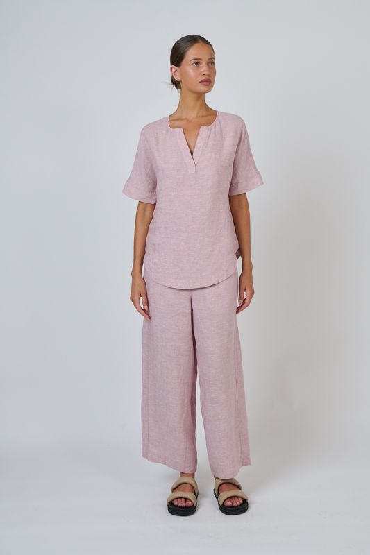 MAE LINEN BLOUSE - RADISH