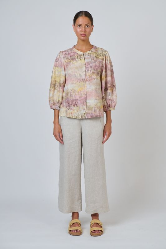 MIA LINEN BLOUSE - JARDIN